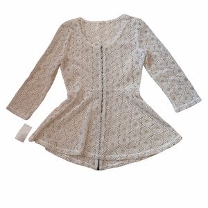 Only Hearts Lace Zip-Up Top – Size S